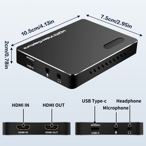 Tarjeta de captura de vídeo HDMI Xput 4K 60Hz Salida de bucle de bajo retardo para transmisión en vivo/grabación Tipo C Juego Compatible Entrada HDMI - Product Image 4