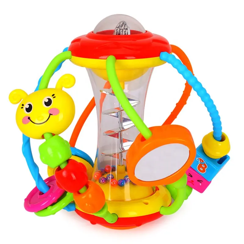 Penjualan Laris Mainan Kerincingan Bayi untuk Bel Tempat Tidur Set Hadiah Mainan Plastik Menenangkan dengan Bola Aktivitas Balita dan Suara