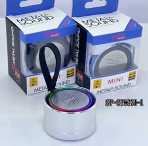 RGB便携式迷你无线圆形扬声器金属外壳蓝牙扬声器强力音响系统TWS立体声配对调频收音机扬声器 - Product Image 6