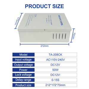 DC 12V controllo accessi interruttore di alimentazione 5A uscita AC110V-240V ingresso fonte di alimentazione adattatore fornitore per sistema di videocitofono - Product Image 4