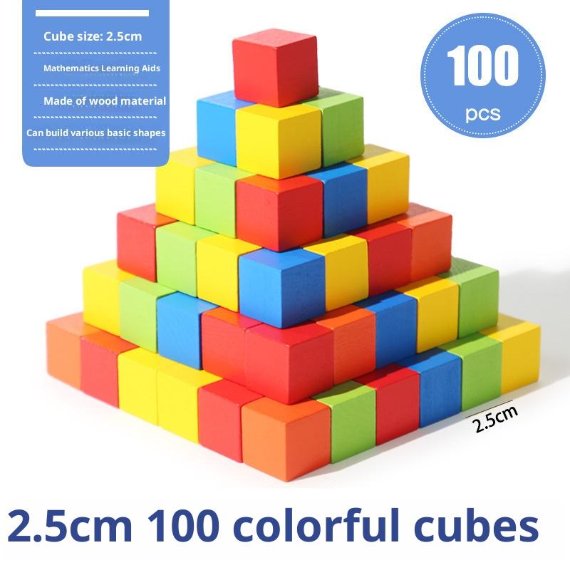 2.5 cm, 100 unidades de grano cuadrado color haya.