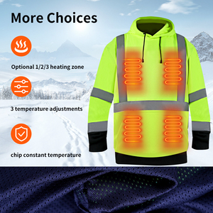 Áo giữ ấm an toàn, áo len chui đầu lớp phản quang 3, áo giữ nhiệt chạy pin, áo hoodie sưởi ấm - Product Image 3