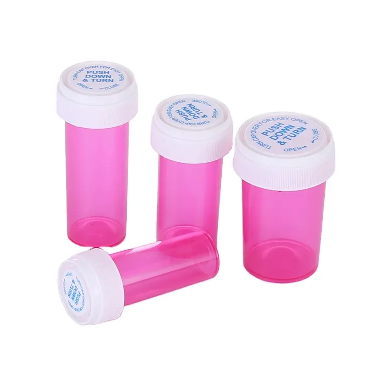 Medizin verpackungs fabrik, PE, PET, PP Tabletten flasche kinder sicher Kunststoff reversible Tabletten fläschchen Dram Fläschchen