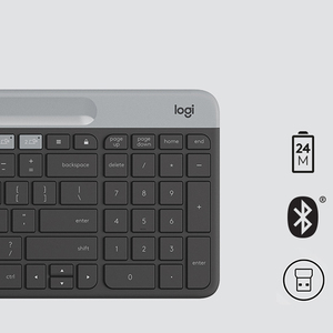 Logitech-teclado inalámbrico multidispositivo K580 Slim, receptor USB para sistema operativo cromado, interruptor fácil, batería de 24 meses, escritorio - Product Image 5