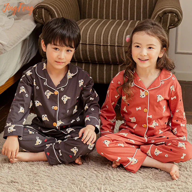 Set di abbigliamento per bambini pigiama per bambini manica lunga per bambini ragazzi ragazze Baby Cute Cartoon Cotton sleepwear per bambini