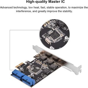 PCI Express 1X Extender ไปยังภายใน2พอร์ตส่วนหัวของ19Pin ได้อย่างรวดเร็ว5Gbps PCI-Express USB 3.0 CARD - Product Image 4