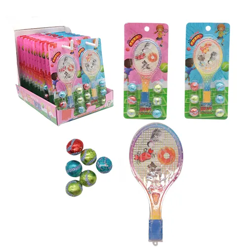 Fabricante chino OEM caramelo juguete laberinto juego pelota de tenis chocolate con mermelada de caramelo para niños