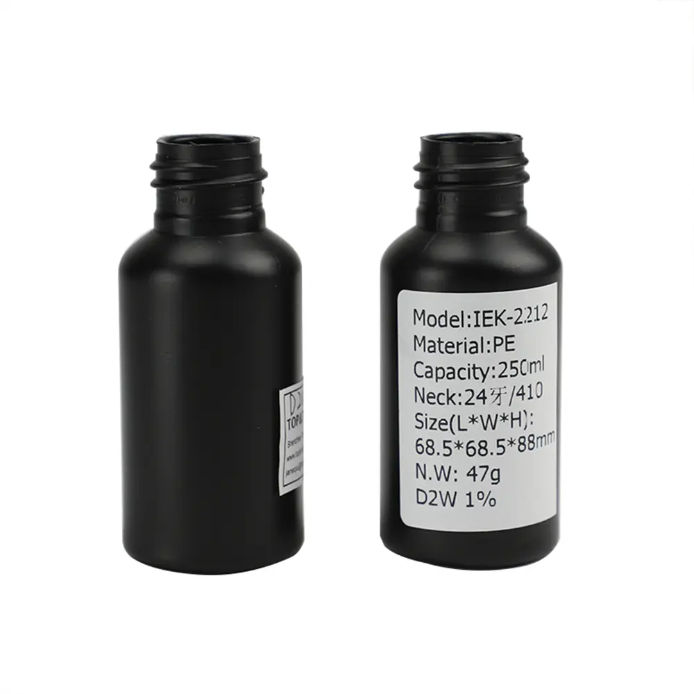 PCR gel de banho embalagem loção preto bomba luxo 100ml 200ml 250ml 300ml 500ml PET shampoo condicionador garrafa cosmética líquida