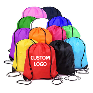 Custom Logo Wholesale Promotional Polyester <strong>Nylon</strong> Drawstring 30cm Shop and Backpack Draw <strong>String</strong> Bags - Product Image 1