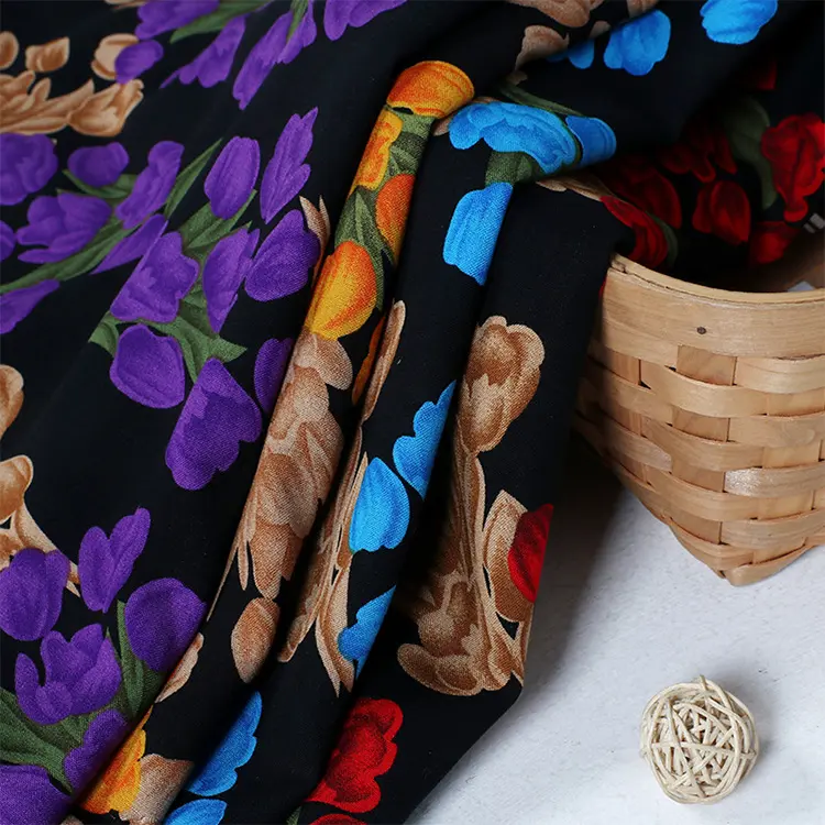 Metro floreale Challis nuovi modelli di vestito per bambini stampato 100% Rayon tessuto prezzo prezzo delle merci tessuto in Chiffon