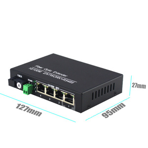 4 พอร์ตอีเธอร์เน็ตสวิตช์Extender RS485 สองทิศทางเครื่องรับส่งสัญญาณไฟเบอร์ออปติกเครือข่ายตัวแปลงแสง 1 คู่ - Product Image 6