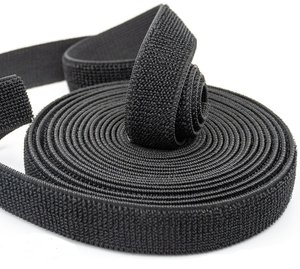 Self-Adhesive Black <strong>Hook</strong> <strong>and</strong> <strong>Loop</strong> Elastic <strong>Strap</strong> Eco-Friendly <strong>and</strong> Reusable Soft Elastic Band <strong>Loop</strong> Tape - Product Image 1