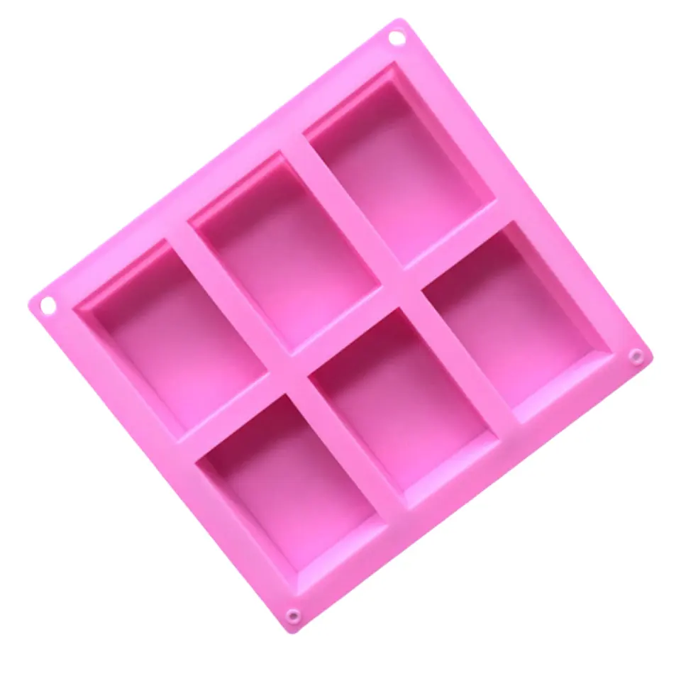 Best-Selling New Design Silicone 6-Bar Soap Mold Bolo Mold Handmade DIY Custom Mold Para Presentes de Natal