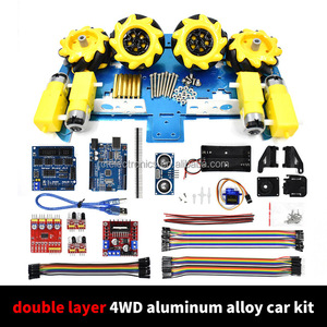 2WD/4WD telaio auto intelligente in lega di alluminio in metallo robot motore intelligente Robot auto telaio Kit velocità Encoder scatola batteria