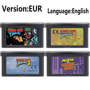 ตลับเกม GBA 32บิตการ์ดคอนโซลวิดีโอเกมลา Kong ชุดมาริโอกับลาฮ่องกงประเทศสำหรับ GBA/sp/ds - Product Image 2