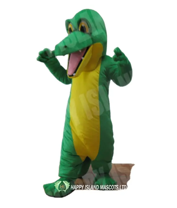 Disfraz de cocodrilo verde personalizado para adulto, traje de mascota cocodrilo