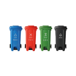240升可堆肥塑料垃圾桶，带脚踏板储物桶，车轮上有垃圾容器 - Product Image 4