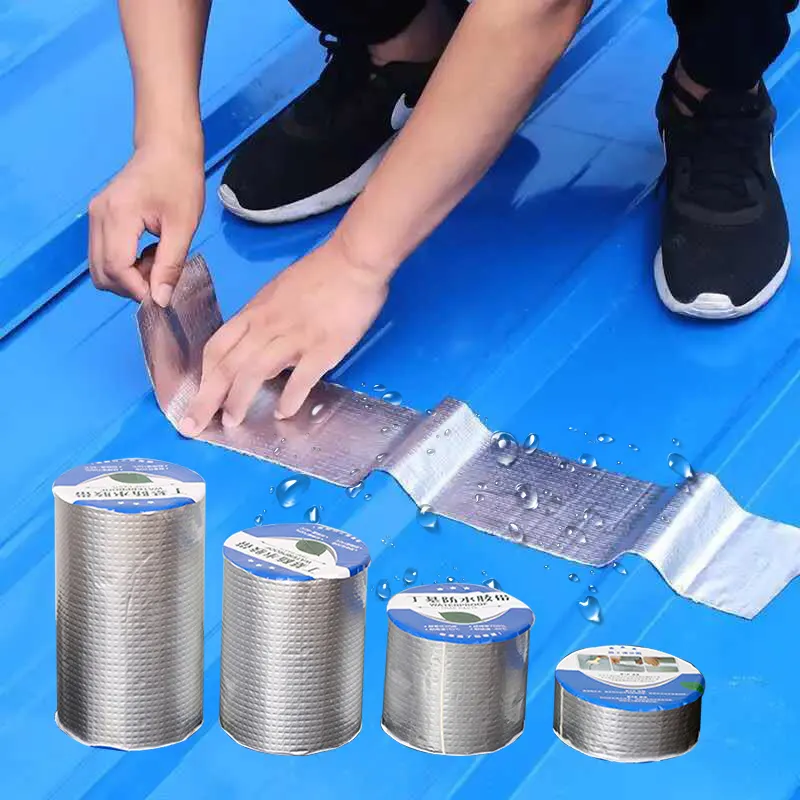 ANTI Customizable Size 5cm*5m Waterproof Adhesive Aluminium Foil Butyl Tape, Butyl Sealant Tape for Roof and Wall Cracks