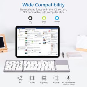Oem Pocket Size Mini <strong>Bluetooth</strong> Foldable <strong>Keyboard</strong> Wireless Touchpad <strong>Keyboard</strong> Folding <strong>Keyboard</strong> for Tablet Phone - Product Image 4