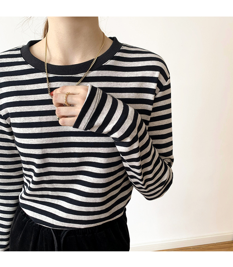 Best Price Round Neck Casual 100% cotton Custom Printed Knitted Long Sleeve Loose Top for Women's Shirts