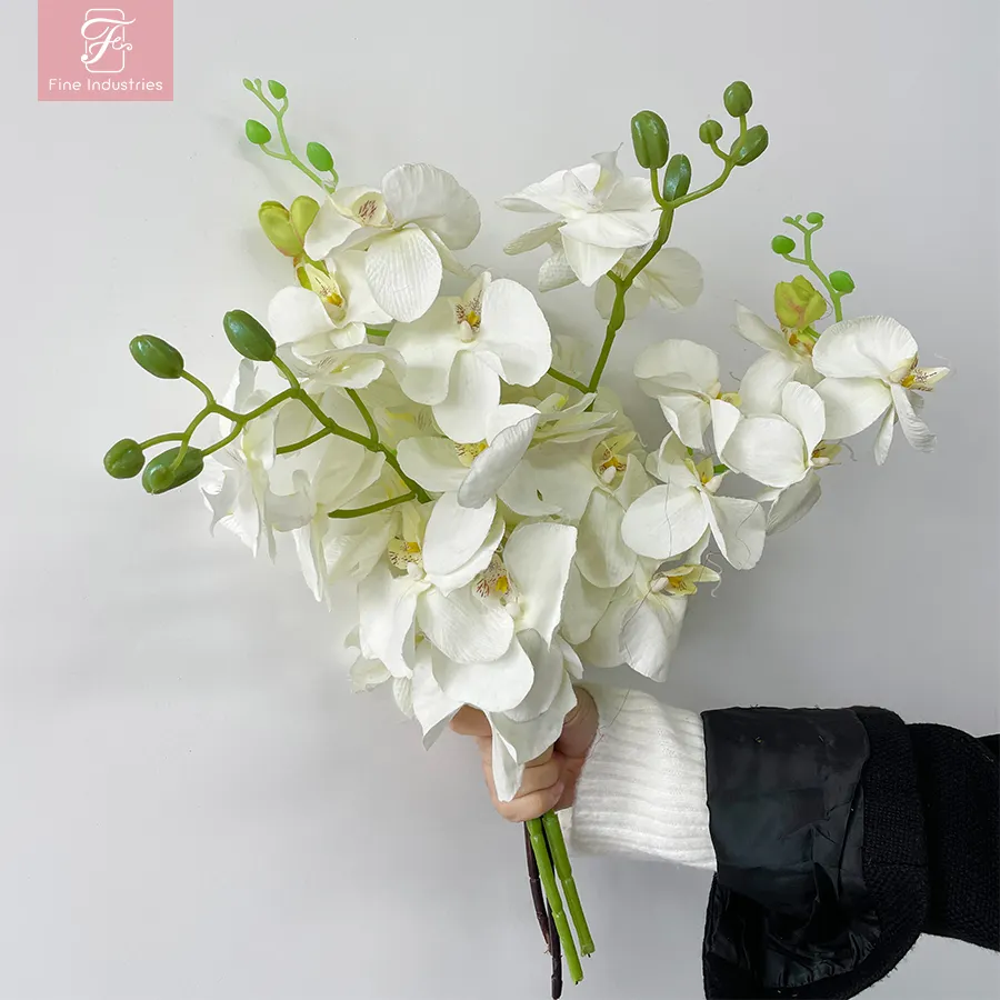 Vendita calda all'ingrosso fiori di orchidea farfalla bianca fiore a stelo singolo per la decorazione di nozze fiori sciolti
