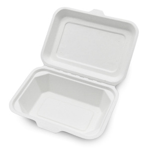 High-quality <strong>Green</strong> Degradable Sugarcane/Bagasse 1/2/3 Compartment Take Away Clamshell Container <strong>Box</strong> for <strong>Meal</strong> Burger Cake Fruit - Product Image 5