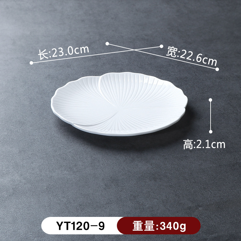 Plato de Estambres Florales YT120-9, Blanco para Banquetes de Estado