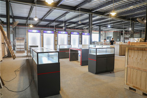 <strong>Dark</strong> Grey Custom Cellphone Floor <strong>Display</strong> Stand Glass Showcase Design Mobile Phone <strong>Display</strong> Cabinet Counter - Product Image 3