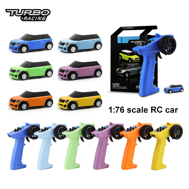 Turbo Racing-coche de carreras eléctrico RTR para niños y adultos, juguete de Control remoto de 10 colores, completo proporcional, 1:76, 2020