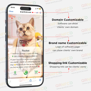 Anti-Lost Unique QR Code Silent Slide On Silicone RFID NFC Encuentra Animal Pet Cat Dog ID Collar Tag con chip NFC y código QR - Product Image 3