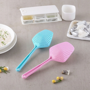 Qua biên giới PP dài rãnh Muỗng Tách Nước Nhà Bếp Lọc Silicone Ice Scoop mì Lọc thoát nước muỗng - Product Image 6