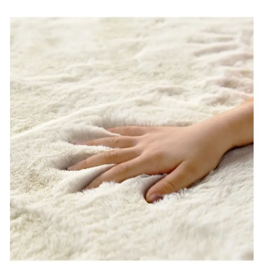 נורדי פלאפי פו פרווה שטיחים מיקרופייבר פו ארנב שיער מרכז סלון חדר שינה גדול שטיח 7 צבעים כגון לבן אדום