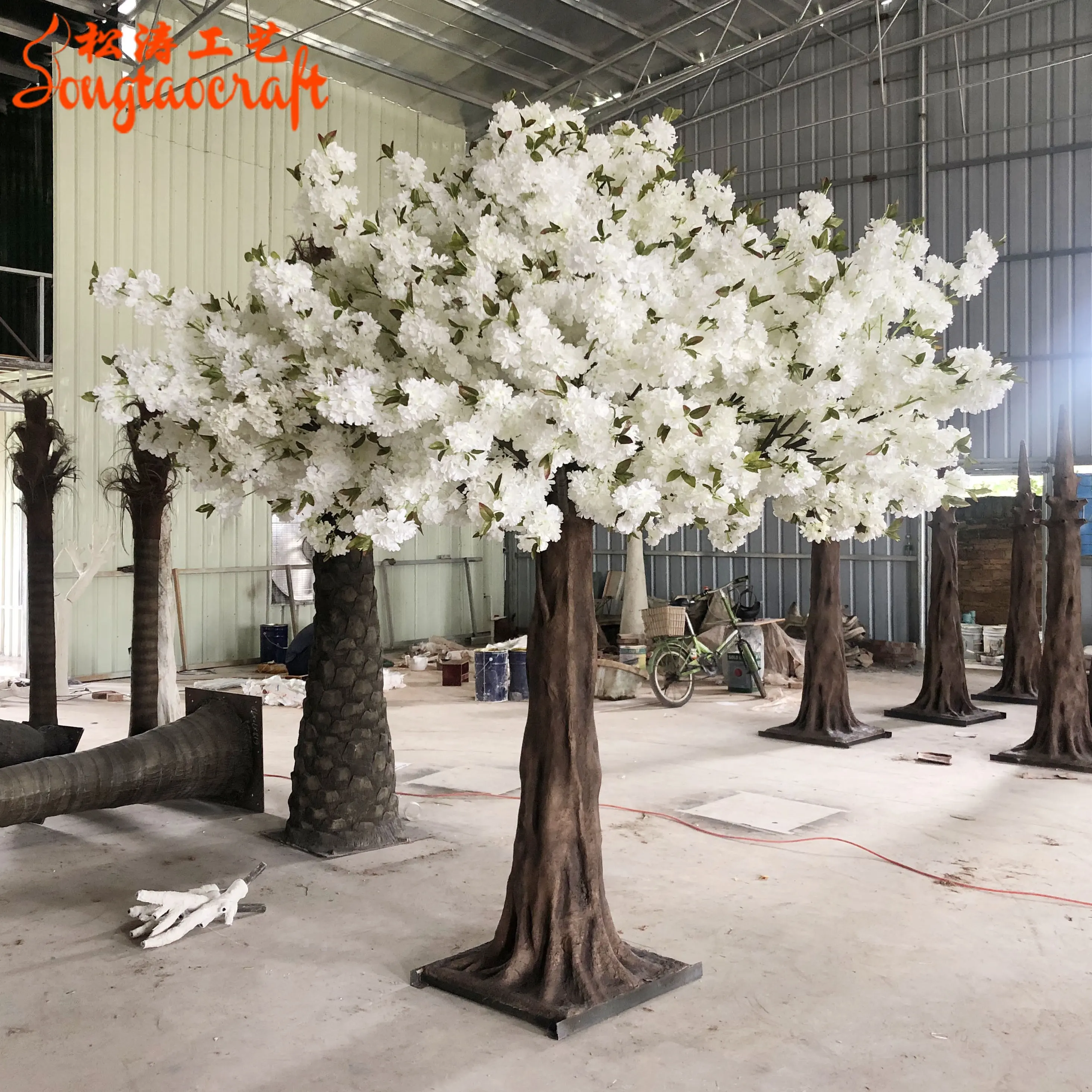 songtao Hot selling artificial cherry blossom tree Simulation cherry blossom tree artificial plant fake flower