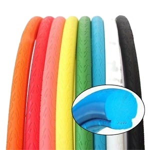 Renkli 700 * 23C 24*1 3/8 yol bisikleti katı lastik bisiklet lastiği - Product Image 2
