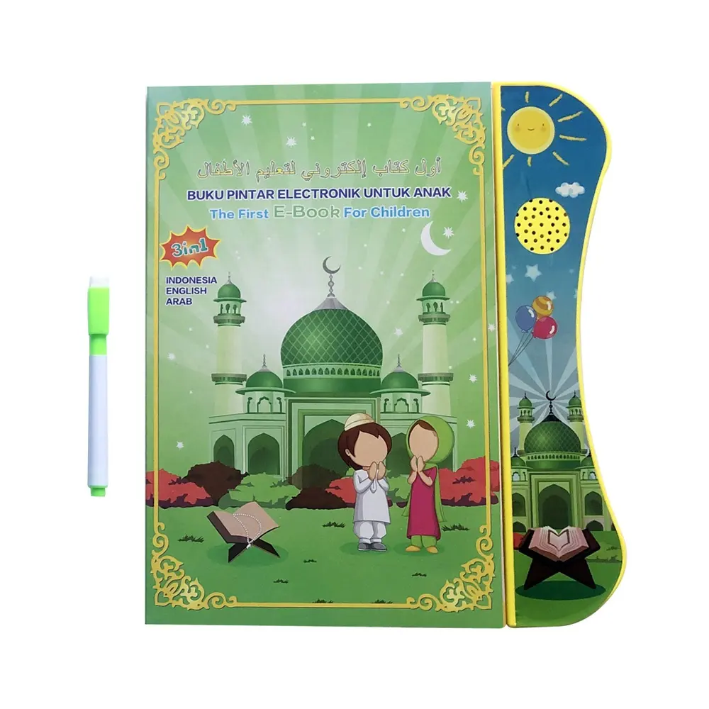 Bahasa Indonesia Bahasa Arab Bahasa Inggris 3 Dalam 1 Bahasa Buku Belajar Anak-anak Pendidikan Buku Elektronik Mesin Belajar Buku Elektronik dengan Pena