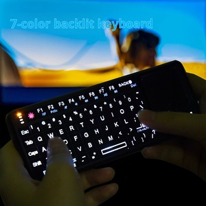 2025 caliente recargable de mano retroiluminación 2,4 GHz modo Dual Mini teclado inalámbrico con Air Mouse USB Multimedia remoto - Product Image 4