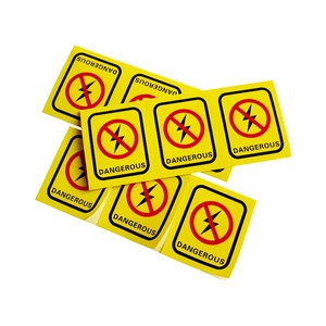 Triángulo amarillo Forma de trueno Cuidado con la caja de distribución Gabinete de control Etiqueta de advertencia de seguridad - Product Image 2