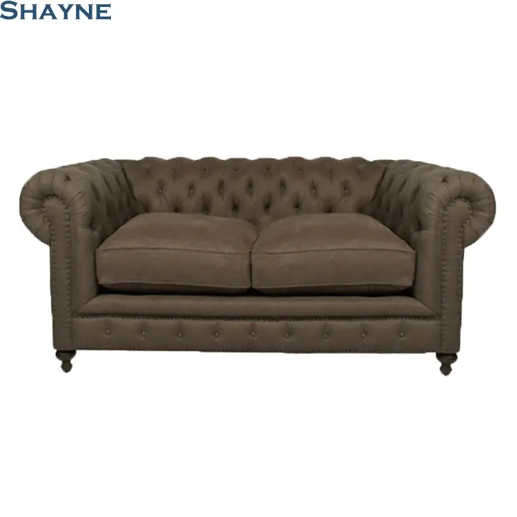 Shayne Fabricante de Móveis de Luxo Personalizar Tecido Estilo Americano Antigo Conjunto de sofá Sala de estar Sofás Chesterfield