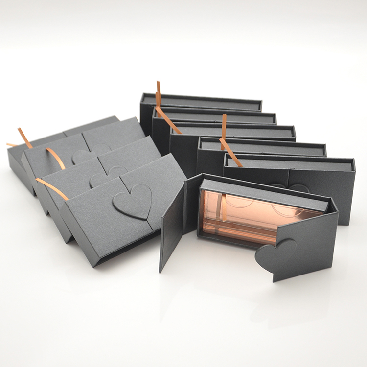 Caja de embalaje para pestañas con doble puerta.