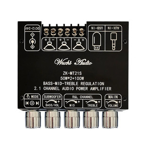 ZK-MT21S 2*50W+100W 2.1 Channel BT5.1 Audio Power Amplifier Board Subwoofer Midrange Treble Audio APP <strong>AMP</strong> USB AUX - Product Image 2