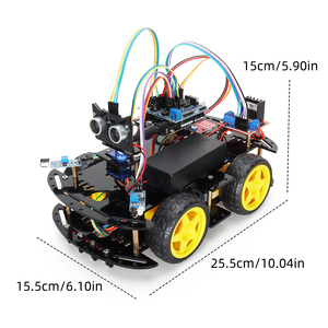 TSCINBUNY 4WD izleme ve engel kaçınma akıllı araç kiti Arduino programlama için geliştirme panoları ile akıllı Robot araba