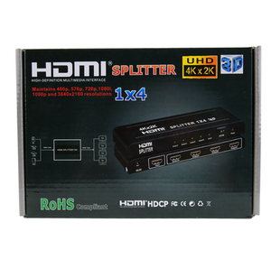 Divisor de HDMI, 1x4, entrada Scart, salida Hdmi a Scart, convertidor negro, bonito, OEM, tiempo de potencia, paquete de Color