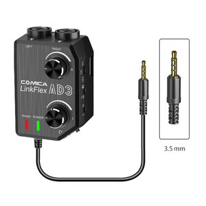 COMICA LINKFLEX AD3 Mezclador de preamplificador de audio de dos canales XLR/3,5mm/6,35mm/Adaptador/Interfaz para cámara y teléfono inteligente - Product Image 4