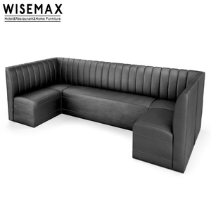 WISEMAX家具新定制设计现代弧形pu皮革内饰展位餐厅