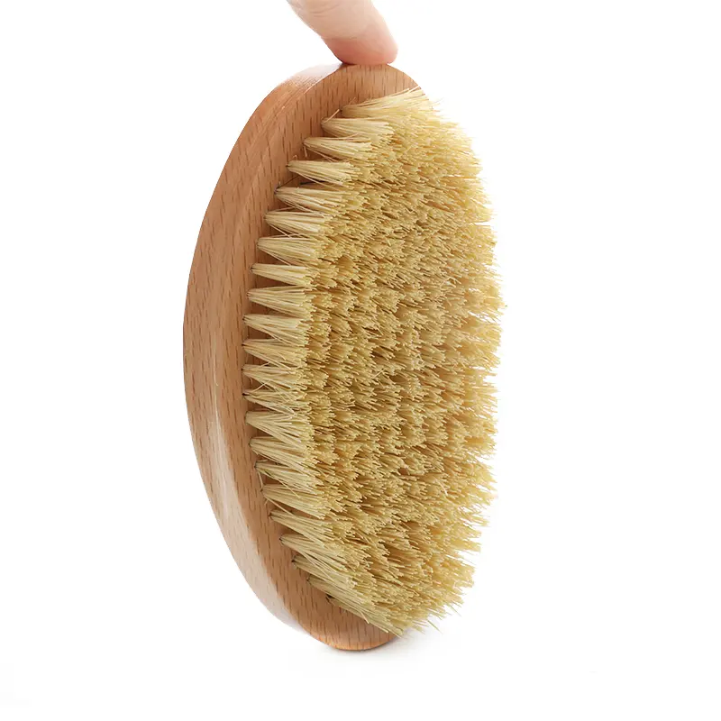 Abeis Logo Personnalisé Poignée En Bois de Hêtre Naturel Sisal D'agave Soies Incurvé 360 Vague Brosse Pour Hommes