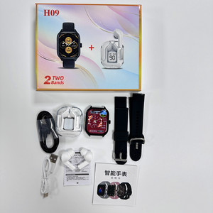 GAOKE 2024 Neueste Ankunft Ohrhörer 2 in1 Smart Watch H09 Smartwatch mit Kopfhörer TWS drahtlose Ohrhörer 2 in1 Sport uhren für Männer