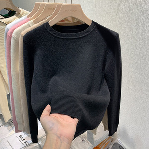 女装冬季套头毛衣保暖套头衫韩版高弹性纯色羊毛毛衣 - Product Image 4