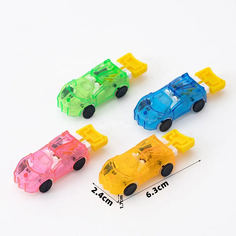 Mainan hadiah promosi terlaris mainan mobil katapel transparan mainan Mini plastik murah untuk anak-anak