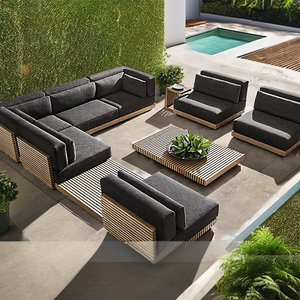 Đồ Nội Thất Gỗ Tếch Sang Trọng Đồ Nội Thất Sân Vườn <span class=keywords><strong>Sofa</strong></span> Ghế Sâu Bộ <span class=keywords><strong>Sofa</strong></span> Gỗ Tếch Nguyên Khối - Product Image 2