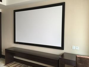 Y-100&quot; <strong>Fixed</strong> <strong>Frame</strong> White Projector <strong>Screen</strong> for 4k Projector 5cm Flocking Fabric Edge Wall Mounted <strong>Frame</strong> <strong>Projection</strong> <strong>Screen</strong> - Product Image 4